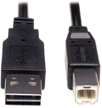 Tripp Lite USB 2.0 Gold Cable,  6 ft, Black, USB A Male to B Male Device