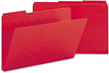 Smead™ Expanding Recycled Heavy Pressboard Folders 1/3-Cut Tabs: Assorted, Legal Size, 1" Expansion, Bright Red, 25/Box