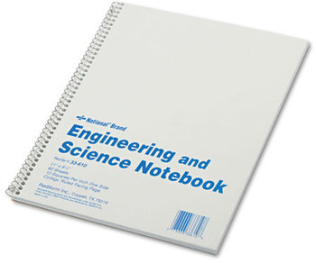 National® Engineering and Science Notebook,  College Rule, 11x 8 1/2, White, 60 Sheets