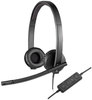 A Picture of product LOG-981000574 Logitech® USB H570e Over-the-Head Wired Headset,  Binaural, Black