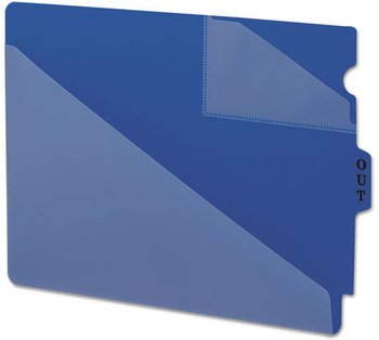 Smead™ End Tab Poly Out Guides, Two-Pocket Style 1/3-Cut 8.5 x 11, Blue, 50/Box