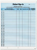 A Picture of product TAB-14531 Tabbies® Patient Sign-In Label Forms,  8 1/2 x 11 5/8, 125 Sheets/Pack, Blue