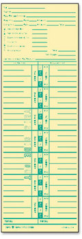TOPS™ Time Clock Cards,  Weekly, 3 1/2 x 10 1/2, 500/Box