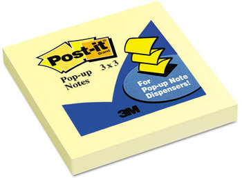 Post-it® Pop-up Notes Original Canary Yellow Pop-Up Refills,  3 x 3, 12 Pads/Pack