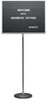 A Picture of product QRT-7921M Quartet® Adjustable Single-Pedestal Magnetic Letter Board,  24 x 18, Black, Gray Frame