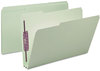 A Picture of product SMD-19934 Smead™ Expanding Recycled Pressboard Fastener Folders with SafeSHIELD® Coated Fasteners 1/3-Cut Tabs, Two 2" Expansion, Legal Size, Gray-Green, 25/Box