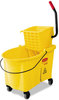 A Picture of product RCP-618688YW Rubbermaid® Commercial WaveBrake® Bucket/Wringer Combos,  Yellow