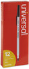 A Picture of product UNV-27420 Universal™ Ballpoint Stick Pen Fine 0.7 mm, Black Ink, Gray/Black Barrel, Dozen