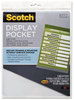 A Picture of product MMM-WL854C Scotch™ Adhesive Display Pocket,  Removable Interlocking Fasteners, Plastic, 8-1/2 x 11, Clear