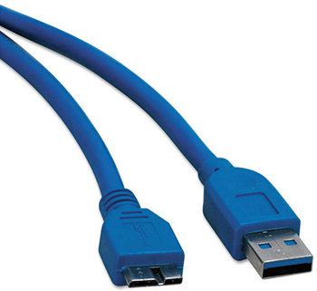 Tripp Lite USB 3.0 Superspeed Cable,  A/BMicro, 3 ft., Blue