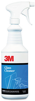 3M Fast-Drying Glass Cleaner without Ammonia,  32oz Spray Bottle, 12/Carton
