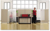 A Picture of product QRT-WPS1000 Quartet® Workstation Privacy Screen,  36w x 48d, Translucent Clear/Silver