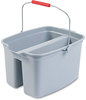 A Picture of product RCP-262888GY Rubbermaid® Commercial Double Utility Pail,  18 x 14 1/2 x 10, Gray Plastic
