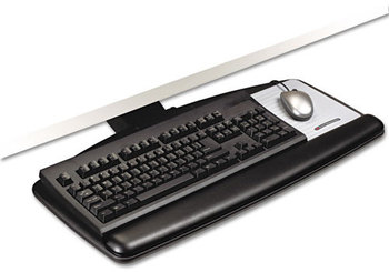 3M Easy Adjust Keyboard Tray with Standard Platform,  Standard Platform, 23" Track, Black