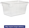 A Picture of product RCP-3304CLE Rubbermaid® Commercial Food/Tote Boxes,  5gal, 12w x 18d x 9h, Clear