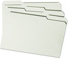 A Picture of product SMD-18234 Smead™ Expanding Recycled Heavy Pressboard Folders 1/3-Cut Tabs: Assorted, Legal Size, 2" Expansion, Gray-Green, 25/Box