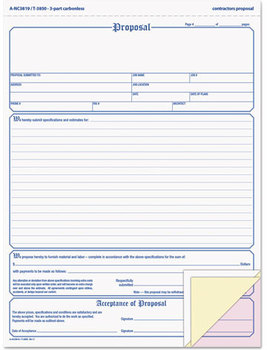 TOPS™ Proposal Form,  8-1/2 x 11, Three-Part Carbonless, 50 Forms