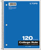A Picture of product TOP-65361 TOPS™ Coil-Lock Wirebound Notebooks,  College/Medium, 11 x 8 1/2, White, 120 Sheets