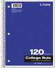 A Picture of product TOP-65361 TOPS™ Coil-Lock Wirebound Notebooks,  College/Medium, 11 x 8 1/2, White, 120 Sheets