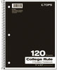 A Picture of product TOP-65361 TOPS™ Coil-Lock Wirebound Notebooks,  College/Medium, 11 x 8 1/2, White, 120 Sheets