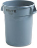 A Picture of product RCP-2610GRA Rubbermaid® Commercial Round Brute® Container,  Plastic, 10 gal, Gray