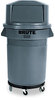 A Picture of product RCP-2610GRA Rubbermaid® Commercial Round Brute® Container,  Plastic, 10 gal, Gray