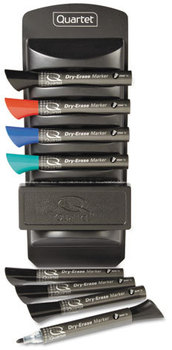 Quartet® Marker Caddy Kit,  Chisel Tip, 8 Chisel-Tip Markers, Assorted