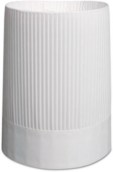 Royal Fluted Adjustable Paper Chef's Hats. 10 in. Tall. White. 12 count.