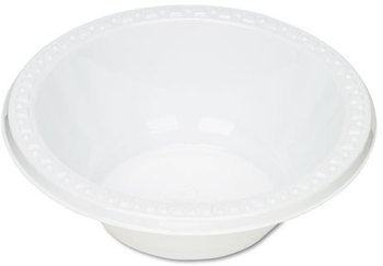 Tablemate® Plastic Dinnerware,  Bowls, 12oz, White, 125/Pack