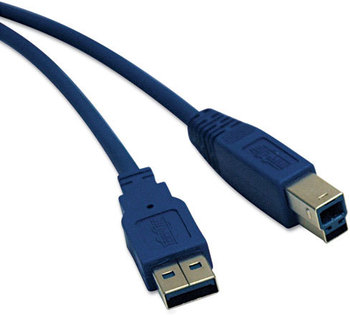 Tripp Lite USB 3.0 Superspeed Cable,  A/B, 10 ft., Blue