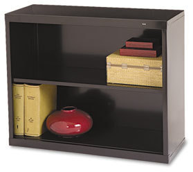 Tennsco Metal Bookcases,  Two-Shelf, 34-1/2w x 13-1/2d x 28h, Black