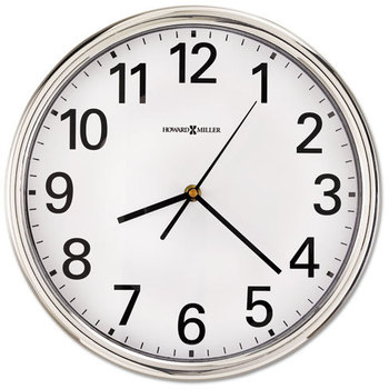 Howard Miller® Hamilton Wall Clock,  12", Silver, 1 AA