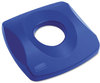 A Picture of product 970-491 Untouchable® Bottle and Can Recycling Top for 3569 Containers.  16" x 16" x 3.2".  Blue Color.