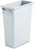 A Picture of product 968-339 Rubbermaid® Commercial Slim Jim® Waste Container,  Rectangular, Plastic, 15.875gal, Light Gray