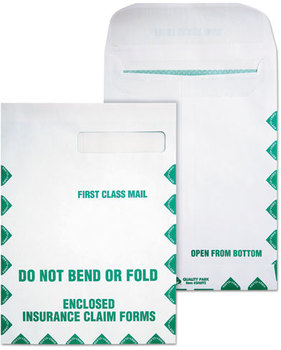 Quality Park™ Redi-Seal™ Insurance Claim Form Envelope,  First Class, Side Seam, 9 x 12 1/2, White, 100/Box