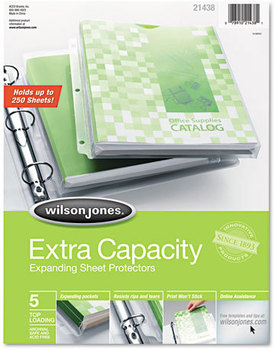 Wilson Jones® Extra Capacity Sheet Protectors,  Letter, 5/Pack