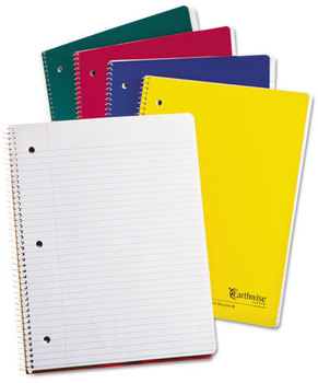 Oxford® Earthwise® 100% Recycled Single Subject Notebooks,  8 1/2 x 11, White, 100 Sheets