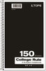 A Picture of product TOP-65362 TOPS™ Coil-Lock Wirebound Notebooks,  College/Medium, 9 1/2 x 6, White, 150 Sheets