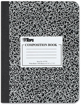 TOPS™ Composition Book,  Legal/Wide, 9 3/4 x 7 1/2, White, 100 Sheets