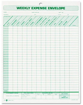 TOPS™ Weekly Expense Envelope,  8 1/2 x 11, 20 Forms