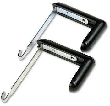 Quartet® Adjustable Cubicle Panel Hangers,  1 1/2" - 3" Panels, Aluminum/Black, 2/Set