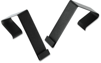 Quartet® Cubicle Partition Hangers,  1 1/2" - 2 1/2" Panels, Black, 2/Set