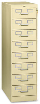 Tennsco Eight-Drawer Multimedia/Card File Cabinet,  15w x 52h, Putty