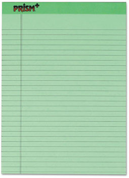 TOPS™ Prism™ + Colored Writing Pads,  8 1/2 x 11 3/4, Green, 50 Sheets, Dozen