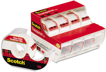 Scotch® Transparent Tape In Handheld Dispenser 1" Core, 0.75" x 70.83 ft, 4/Pack