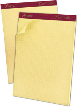 Ampad® Gold Fibre® Canary Quadrille Pads,  8 1/2 x 11 3/4, Canary, 50 Sheets