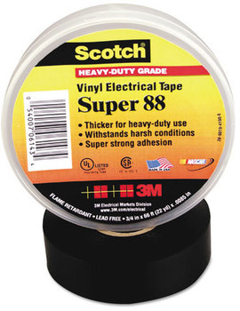 3M™ Scotch® Super Vinyl Electrical Tape 88 06143 0.75" x 66 ft, Black