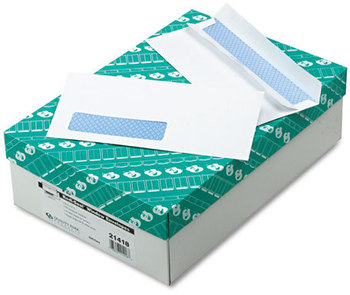 Quality Park™ Redi-Seal™ Envelope,  Security, #10, Window, Contemporary, White, 500/Box