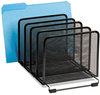 A Picture of product ROL-22141 Rolodex™ Mesh Stacking Sorter,  Five Sections, Metal, 8 1/4 x 14 3/8 x 7 7/8, Black