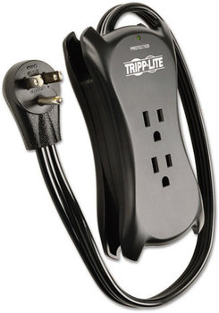 Tripp Lite Protect It!™ Three-Outlet, Two 2.1 Amp USB Travel-Size Surge Suppressor,  18" Cord, 2-Port 2.1A USB Charger, 1050 J